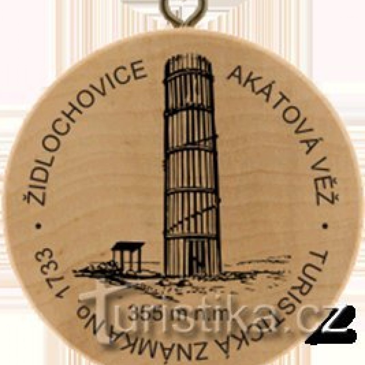Turistická známka č. 1733 - Židlochovice - Akátová věž