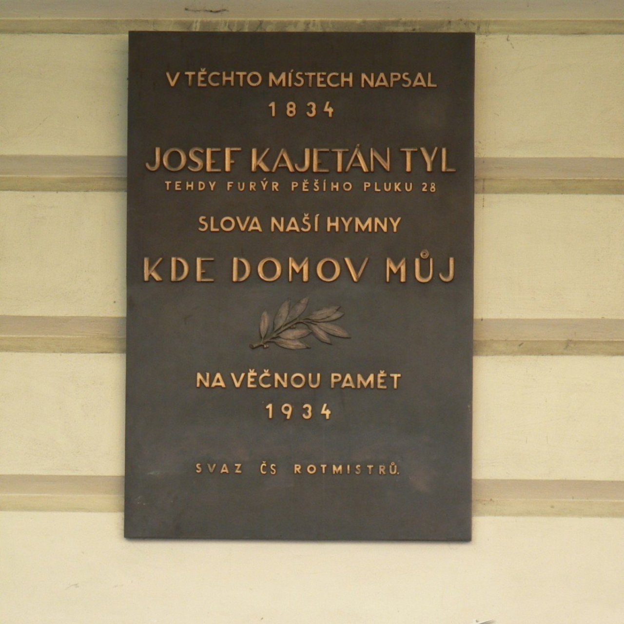 Praha 1 - Náměstí Republiky 1 - pamětní deska Josef Kajetán Tyl