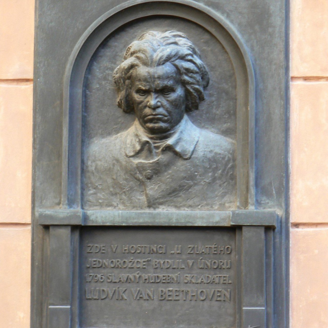 Praha 1 - Lázeňská - pamětní deska Ludvík van Beethoven