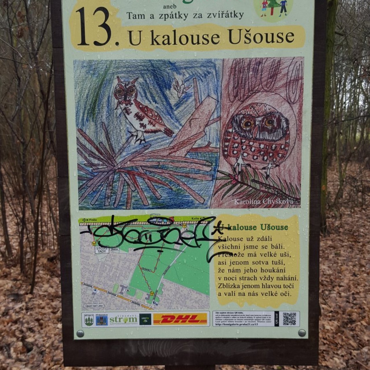 Praha-Klánovice - Lesní galerie - zastávka 13 - kalous Ušous