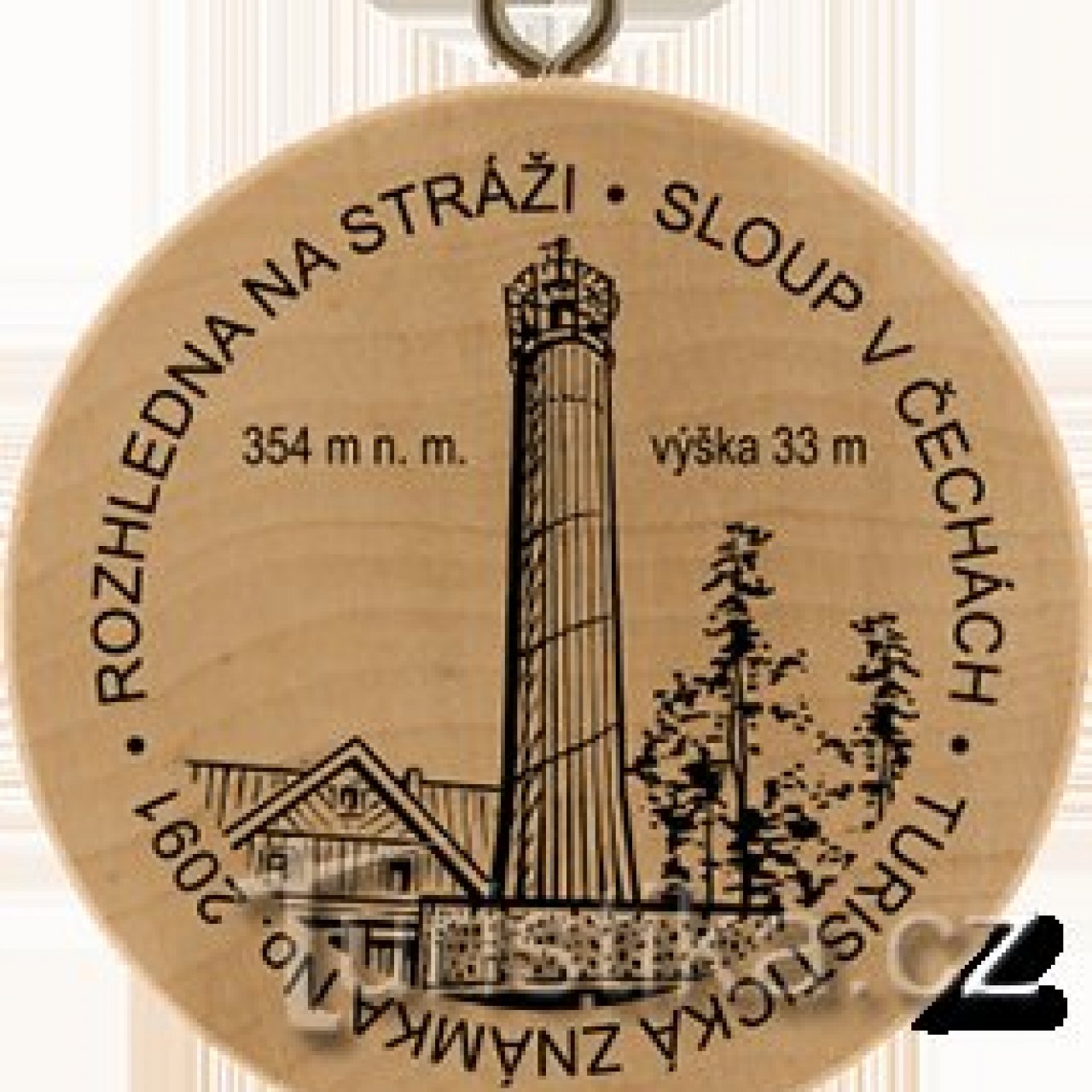 Turistická známka č. 2091 - Rozhledna na Stráži, Sloup v Čechách
