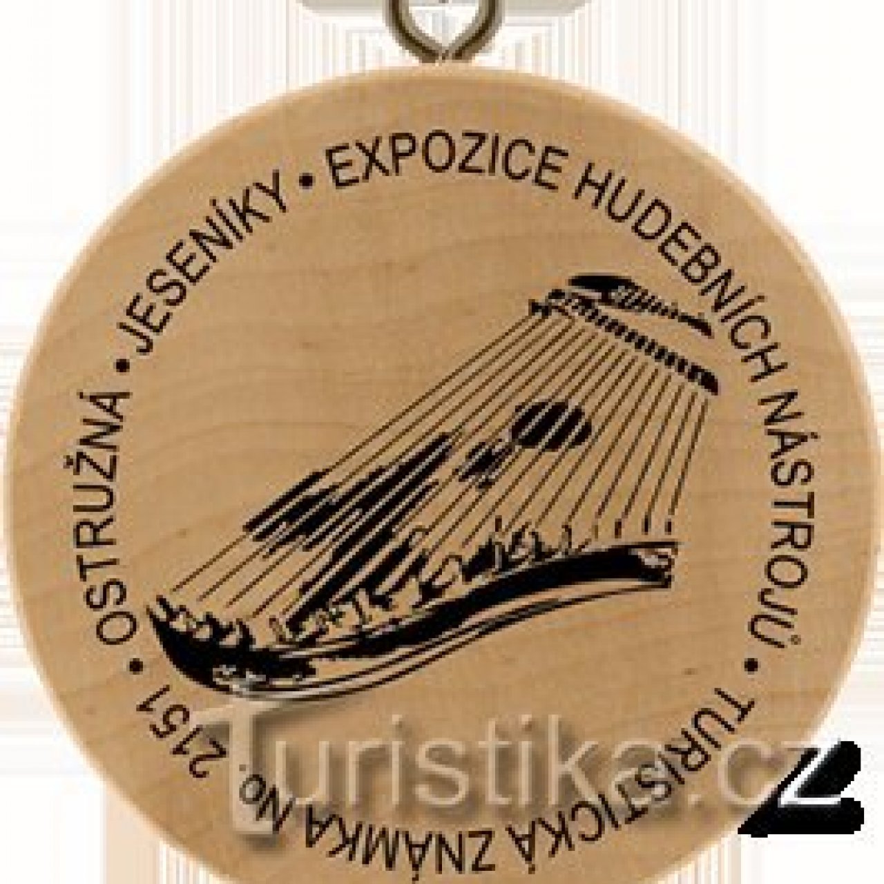 Turistická známka č. 2151 - Ostružná, Jeseníky - expozice hudebních nástrojů