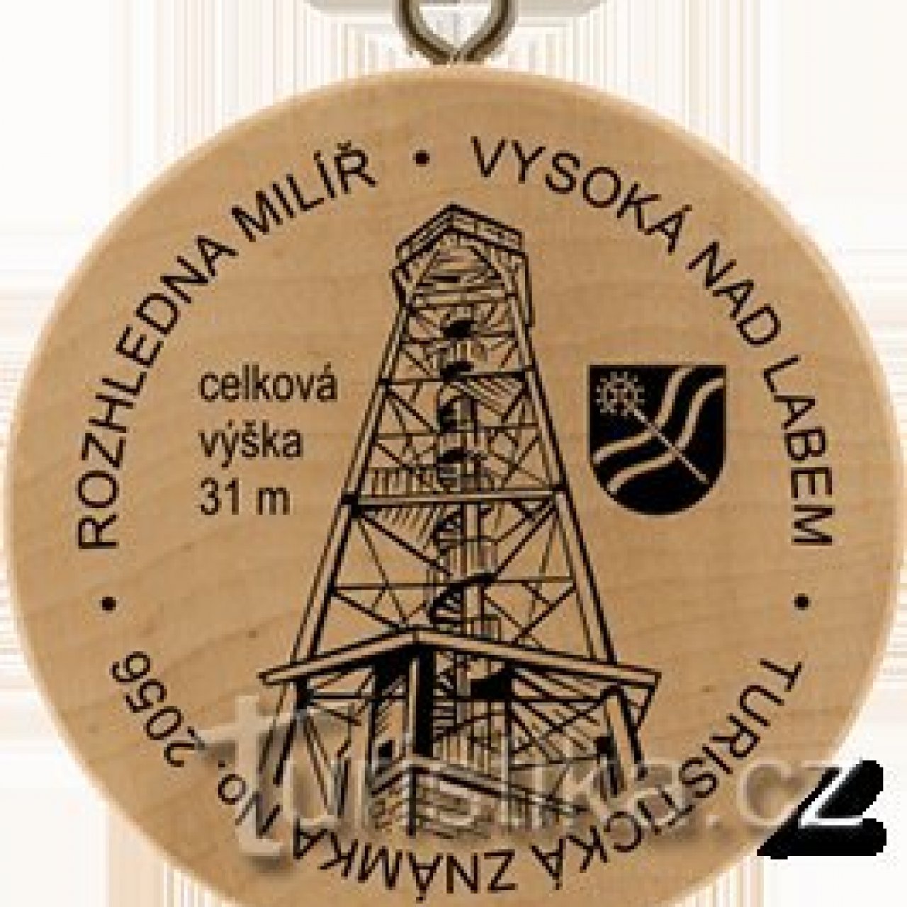 Turistická známka č. 2056 - Rozhledna Milíř, Vysoká nad Labem